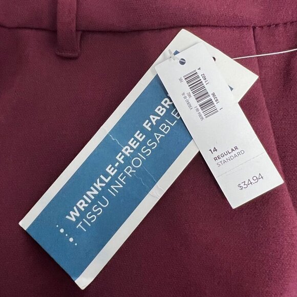 Old Navy Womens Harper Cropped Straight Leg Dress Pants Wine Sz 14 New - Picture 10 of 10